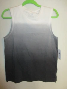 NWT Gap Kids FAB! Grays/White Ombre 100% Cotton Tank Top Boys Size 6-7 - Picture 1 of 4