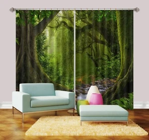 3D Grüne Bäume H2235 Foto Blockout Vorhang Stoff Fenster Honey 2023 - Bild 1 von 7