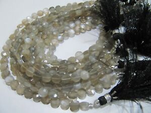 Natural labradorite coin shape briolette size 4mm beads strand 8 inches long