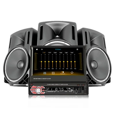 Pantalla táctil de 7 pulgadas 1Din abatible estéreo para automóvil Bluetooth GPS reproductor de CD DVD Foto 1 de 4