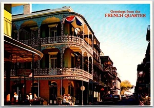 Postcard New Orleans Greetings from the French Quarter Lace Balconies Royal St - Bild 1 von 3