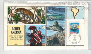 1988 COLLINS HANDPAINTED 2277 "E" FOR EARTH SOUTH AMERICA CHEETAH CAT MOUNTAINS - Picture 1 of 1