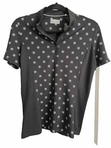 Callaway Golf Shirt Womens S Black Chevron Floral Ladies Swing Tech UPF 50 - Picture 1 of 9