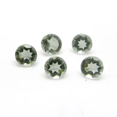 GREEN AMETHYST ROUND FACETED CUT 6.5x6.5 MM CALIBRATED SIZE LOOSE GEMSTONE E - Image 1 of 4
