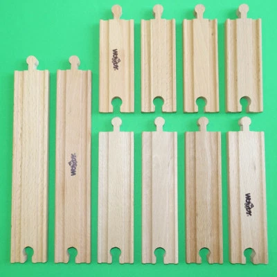 WOODYLAND GERADE SCHIENEN # Holz Eisenbahn Holzauto Holzschienen Gleise Straßen Zug 90561