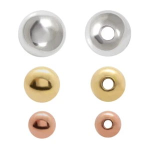 Cuentas espaciadoras redondas de plata esterlina para la fabricación de joyas * Elija el revestimiento y el tamaño - Imagen 1 de 5