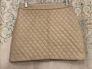Anthropology Women's Tan Greylin Quilted Faux Leather Mini Skirt Size XS (27x14) - Picture 1 of 5