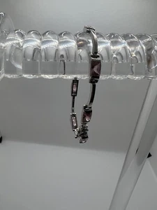 Pink Topaz 925 Stamped Sterling Silver Bracelet  7.5” - Picture 1 of 9