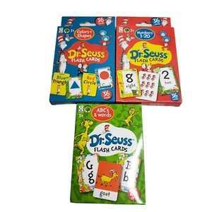 Dr. Seuss Flash Cards 3 PACK For Kids Toddler Letters Colors & Numbers- Set of 3 - Picture 1 of 6