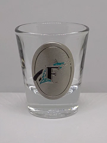 Florida Marlins MLB Baseball Clear Pewter Shot Glass Collectible Team Logo Cover