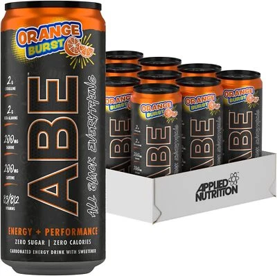 Applied Nutrition ABE Pre Workout Carbonated Energy Drinks Zero Sugar Cans 330ml