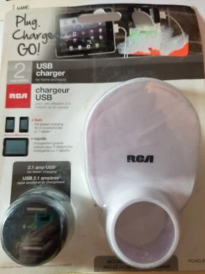 RCA Plug Charge GO!  Carregador USB 2 portas 2.1 amp novo!! - Imagem 1 de 2