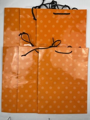 American Greeting Party Naranja Con Lunares Bolsas Regalo Lote 12x9 - Lote De 6 Foto 1 de 4