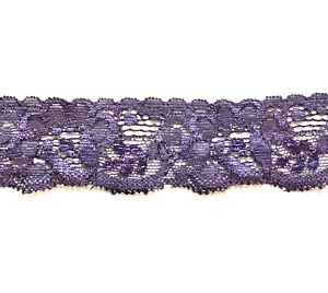 Galloon Stretch Lace Edging Shiny Stretch Lace Edging 1-1/4" Violet 5 yds #M3