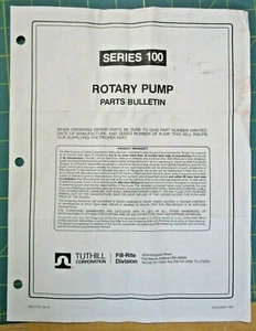 Boletín de contrapartes de bomba Rotary Pump modelo 111 Tuthill Corp serie 100 - Imagen 1 de 2