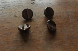 4 Vintage Metallic Style Buttons – Grey Celluloid Look – Mixed Sizes Sewing - Picture 1 of 6