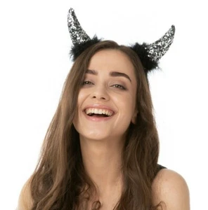 Sparkly Halloween Glitter Horns Cute Ladies Fancy Dress Costume Sexy Accessory U - Picture 1 of 1