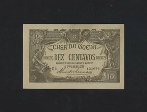Portugal 10 Centavos 1917  P-93 UNC RARE - Picture 1 of 2
