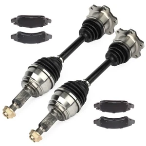 Front CV Axle + Brake Ceramic Pads For 2007-2020 GMC Sierra 1500 Chevrolet Tahoe - Picture 1 of 12
