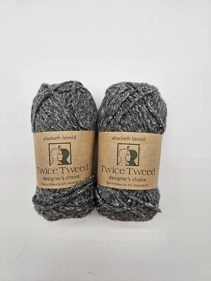 Hilo reciclado Elsebeth Lavold dos veces tweed gris medio 82 yd mezcla de algodón de lana Foto 1 de 3