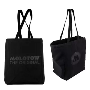 Bolso de hombro Molotow pesado de algodón negro reforzado estampado 32x22x40 cm - Imagen 1 de 1