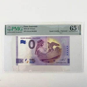PMG 65 Gema Sin Circular 0 Euros Souvenir Banknot Arabia Saudita Cetrería SAAC004996 - Imagen 1 de 3