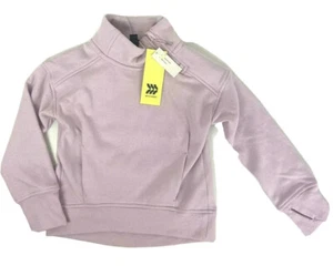 All In Motion Girl's Funnel Neck Sweatshirt Pink Pockets Thumb Holes - Pick Size - Picture 1 of 5