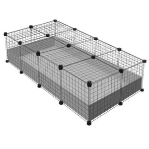 Guinea Pig Cage 2 x 4 Black Ozzy C&C Cage with Lid - Picture 1 of 12