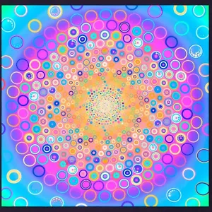 Círculos y puntos pastel digital impresión algodón 43 pulgadas x 43 pulgadas panel - Imagen 1 de 1