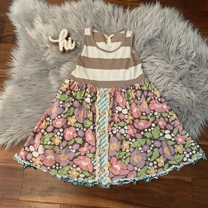 Matilda Jane Once Upon A Time Perchance to Dream Dress Size 6 Floral Stripe - Picture 1 of 5