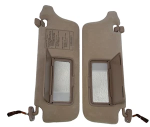 Isuzu Trooper 98-02 Lh Rh Pair of Sun Visors TAN / BEIGE Sunvisors w/ Clips OEM - Picture 1 of 10