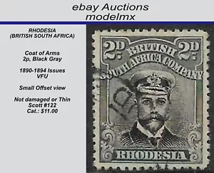 Rhodesien - (British South Africa Company), 1890-4, Scott #122, VFU - Kat. 11,00 $ - Bild 1 von 2