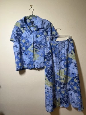 Crazy Horse by Liz Claiborne Skirt Top Set. Button Blouse W/ Drawstring Skirt XL - Image 1 of 4