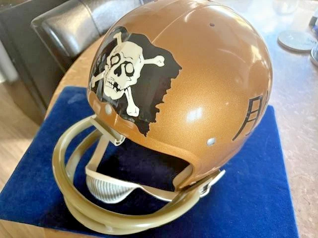 Throwback 1962 USNA/Navy Mid. Casco de fútbol americano Jolly Roger 2 barras - Roger Staubach Foto 1 de 4