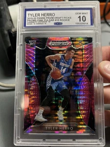 2019-20 Panini Prizm #15 Tyler Herro RC Pink Pulsar CCG 10 Rookie Miami Heat SP - Bild 1 von 2