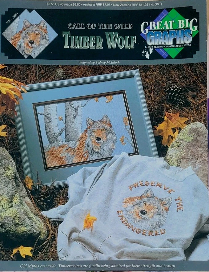 Call of the Wild TIMBER WOLF Counted Cross-Stitch Great Big Graphs - Image 1 of 1