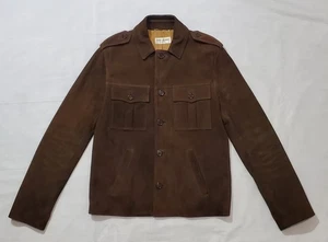 Saint Laurent UP53-2014 Chocolate Brown Suede Trucker Button-Up Jacket Men Sz 44 - Picture 1 of 20