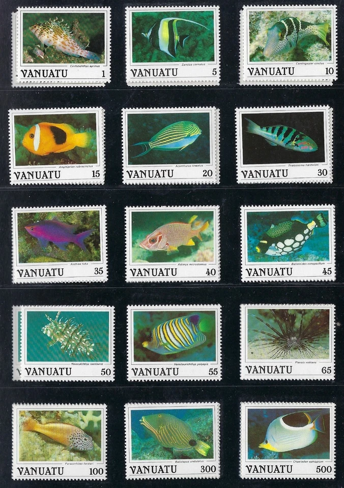 Vanuatu 1987 - Juego completo de 15 definitivos de peces tropicales - MNH Foto 1 de 1