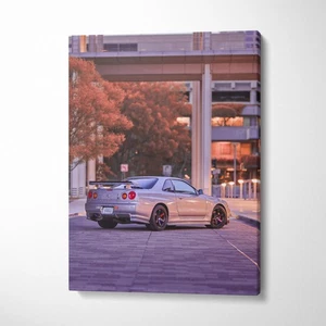 Nissan GTR R34 Skyline High Resolution Museum Quality Vertical Automotive Canvas - Picture 1 of 14