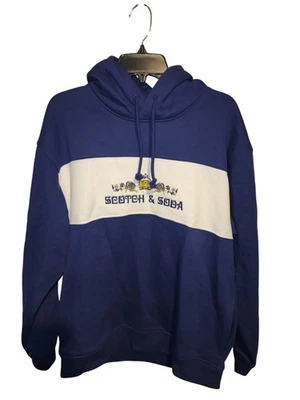 Sudadera con Capucha Scotch & Soda Para Hombre Grande Azul Blanco Bloque de Color Bordado Logo Pullover Foto 1 de 4