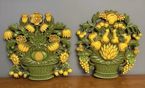 2 perchas de arte de pared vintage Syroco MCM 1966 hechas en Estados Unidos 5260 A & B - Imagen 1 de 22