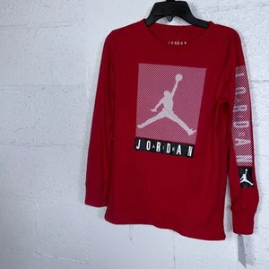 Camiseta Jordan Jumpman manga larga roja/blanca/negra mediana para niños - Imagen 1 de 5