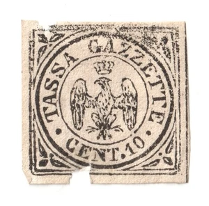 Modena Briefmarken 1859 40c schwarz Zeitungssteuer - postfrisch MH - beschädigt - Bild 1 von 1
