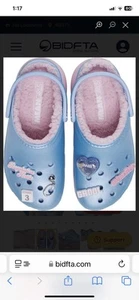 Crocs Women's Mean Girls Classic Platform Clogs Shoes - Blue & Pink - Size 8 - Picture 1 of 7