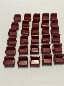 Lot Of 30 Marked Tootsie Toy Dollhouse Furniture Red Side End Chair Metal - Picture 1 of 7
