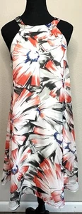Betsey Johnson ärmelloses A-Linien-Kleid - abstraktes Blumendruck - Größe 8 - Bild 1 von 7