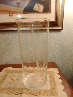 VASO IN VETRO DI MURANO DI CARLO MORETTI ANNI 70  BIANCO TRASPARENTE CON DECORI - Immagine 1 di 4