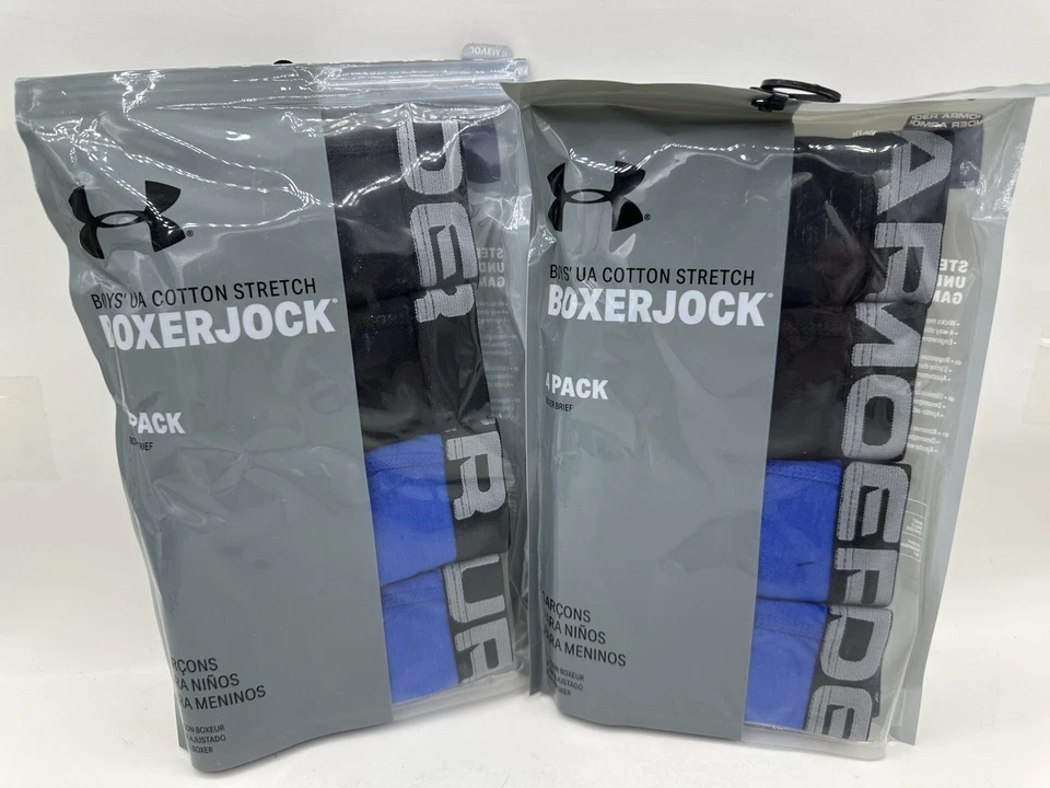 Under Armour Boys' Big Charged Cotton Stretch Boxer Jock Ultra Blue Size 3i4