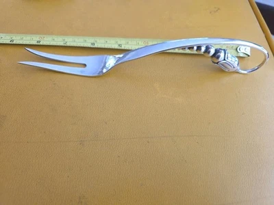 Вилка для холодного мяса O. Mogensen #35 чистое серебро 8 3/8 дюйма - Изображение 1 из 4