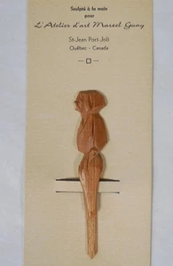 St. Jean Port Joli, Quebec, Canada Hand Carved Wood Bookmark - Picture 1 of 6